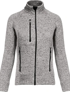 Kariban K 9107 Dámská melanžová pletená fleecová bunda 20.9107 light grey melange