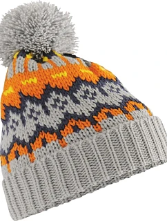 Beechfield B 528 Pletená čepice s bambulí "Retro Ski" 53.0528 glacier grey