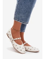Dámské baleríny se stříbrnými prvky bílé Marivon Dámské baleríny se stříbrnými prvky bílé Marivon