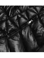 Černá krátká dámská bunda s kožešinou (TY036-1) Černá krátká dámská bunda s kožešinou (TY036-1)