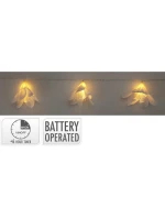 DRÁTĚNÁ SVĚTLA NA BATERIE GIRLANDA 20 VEDLA KVĚTINY TEPLÁ BÍLÁ