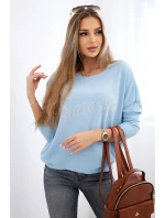 Halenka s nápisem Fantastic modrý