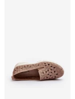 Růžové Dámské Nazouvací Boty s Prošívanými Dírami Emilei