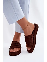Dámské pantofle s mašlí Čokoládové Gelmira