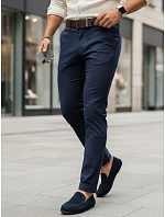 Pánské chino kalhoty slim fit ležérní elegantní tmavě modré FashionStreet UX4492