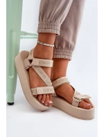 Dámské sandály na platformě Big Star NN274A528 béžové