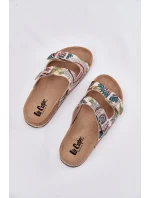 Vzorované dámské pantofle na korkové platformě s přezkami Lee Cooper LCW-25-35-3483L Multikolor