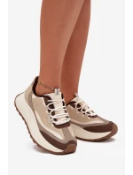 Dámské sneakers na platformě Big Star SS274002 HI-POLY SYSTEM Béžové