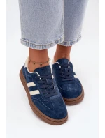 Dámské semišové tenisky na platformě tmavě modré Sylviona