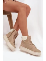 Zimní dámské boty s kožešinou Lee Cooper LCJ-25-01-3736 Béžové