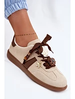 Dámské tenisky s ozdobami béžové Lelora