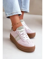 Dámské Semišové Tenisky Na Platformě Fialové Zazoo