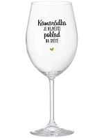KAMARÁDKA JE NEJVĚTŠÍ POKLAD NA SVĚTĚ - čirá sklenice na víno 350 ml
