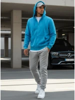 Pánská světle modrá mikina s kapucí FashionStreet BX4689