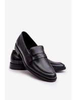 Mužské kožené polobotky Loafersy Zazoo 1570/1 Černé Mužské kožené polobotky Loafersy Zazoo 1570/1 Černé