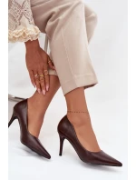 Dámské lodičky z eko kůže čokoládové Sivana