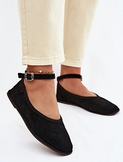 Baleríny z přírodního semiše Big Star TT274212 Černé