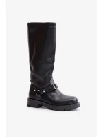 Zateplené Dámské Kozačky Na Zip Eko Kůže Černé Tialethe