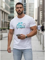 Pánské tričko s potiskem klasické bílé FashionStreet NX5020R