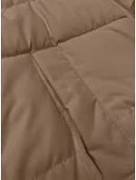 Béžová krátká dámská zimní bunda se stahovacími lemy S'west (B8288-12) Béžová krátká dámská zimní bunda se stahovacími lemy S'west (B8288-12)