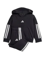 Adidas Essentials Joggers 3 Stripes Fleecová mikina s kapucí Black JD6484