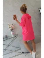 Šaty s kapucí růžové neonové