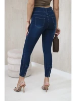 Kalhoty z tmavého denimu s mašlí Kalhoty z tmavého denimu s mašlí