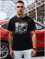 Pánské tričko s potiskem černé FashionStreet RX5464 Pánské tričko s potiskem černé FashionStreet RX5464