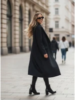 Dámský zimní kabát dlouhý oversize černý FashionStreet NY0765z