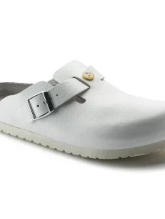 Birkenstock women's clogs Boston ESD White natural leather medical flip-flops narrow narrow (0061378) dámské