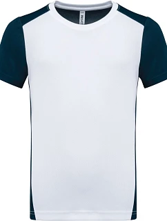 Kariban ProAct PA 4016 Dětské kontrastní sportovní tričko 20.4016 white/navy