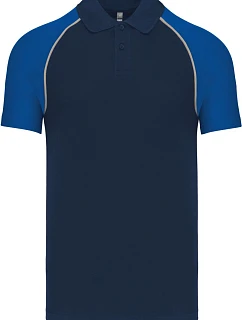 Kariban K 226 Baseballové piqué polo 20.K226 navy/light grey/royal blue