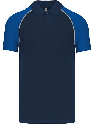 Kariban K 226 Baseballové piqué polo 20.K226 navy/light grey/royal blue