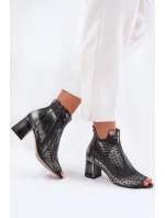 Kožené Krajky Botky Maciejka 05420-01 Černé