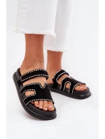 Dámské Pantofle S Dekorací Na Platformě Černé Delyna