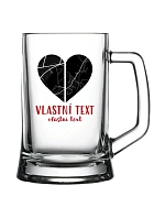 Personalizovaná pivní sklenice - Dvě místa, jedno srdce Personalizovaná pivní sklenice - Dvě místa, jedno srdce