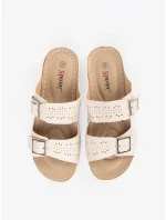 Pohodlné  sandály dámské Jasnobeżowy na klínku