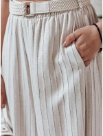 Dámské široké kalhoty s páskem SUMMERLINE beige FashionStreet UY2697