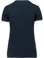 Kariban K 394 Dámské piqué tričko s V výstřihem 20.K394 navy/light grey/white