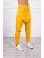 Sada pytlovitých kalhot v hořčicové barvě