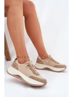 Dámské semišové tenisky na platformě Big Star RR274A345 HI-POLY SYSTEM Tmavě béžové