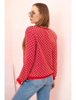 Dámská mikina s potiskem a kulatým výstřihem červený Dámská mikina s potiskem a kulatým výstřihem červený