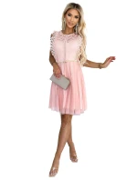 454-2 Šaty GRETA s krajkou a zlatým páskem - BRUSSWIN