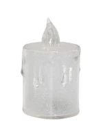 DEKORATIVNÍ SVÍČKA 3 KS TRANSPARENTNÍ TEPLÁ BÍLÁ 1 LED