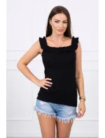 Španělská halenka s volánky černá Španělská halenka s volánky černá