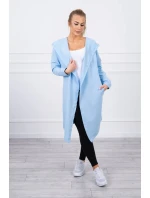 Dlouhý kabát s kapucí modrý