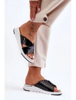 Lakované nízké klínky S.Barski AL22469 Černé Lakované nízké klínky S.Barski AL22469 Černé