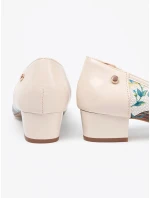 Luxusní dámské  lodičky vícebarevné na širokém podpatku