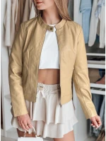 Dámská kožená bunda s kapucí METSOUL beige FashionStreet TY4745