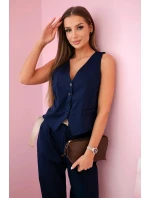 Set vesta + kalhoty námořnická modř